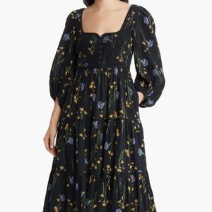 NWT Madewell Xiomara Floral Print Long Sleeve Dress SZ 8